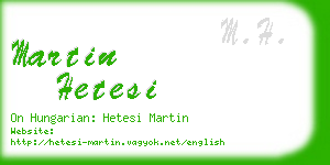 martin hetesi business card